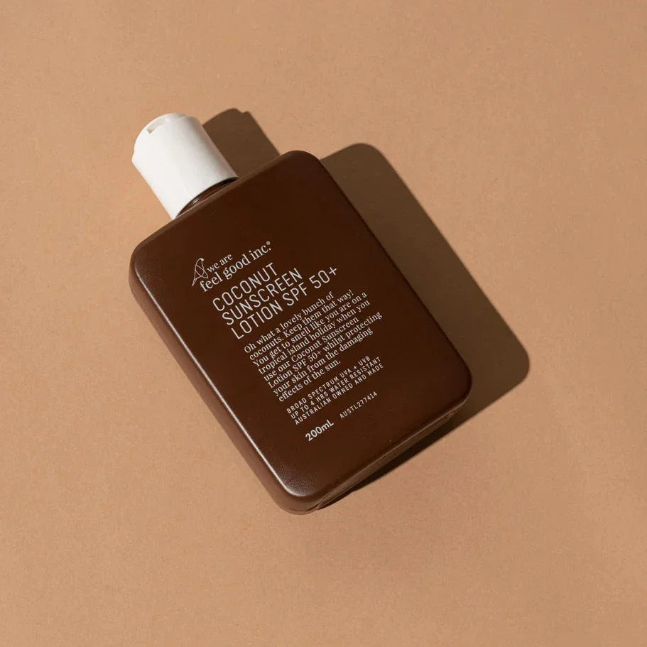 We Are Feel Good Inc Coconut Sunscreen Lotion SPF50+ 200ml 75ml