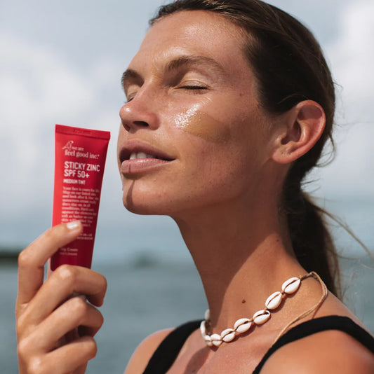 We Are Feel Good Inc Sticky Zinc Tint SPF50+ Sunscreen Lotion 50g