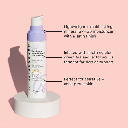 Go! Daily Defense Soothing Mineral Face Sunscreen, SPF 30