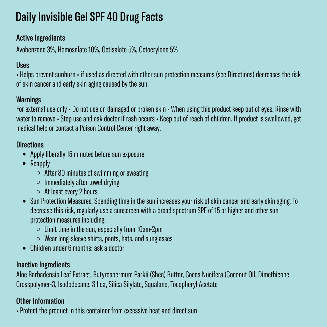 Daily Invisible Gel SPF 40 Sunscreen