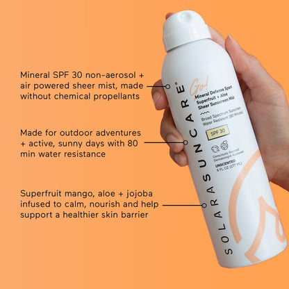 Go! Mineral Defense SPORT Superfruit + Aloe Sunscreen Mist, SPF 30