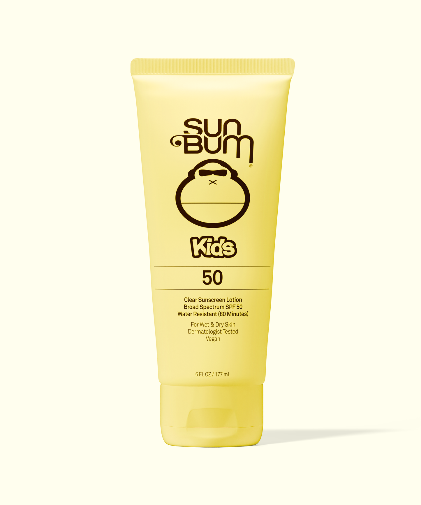 Sun Bum Kids sunscreen lotion tube on a white background