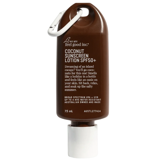 We Are Feel Good Inc Coconut Sunscreen Lotion SPF50+ 200ml 75ml