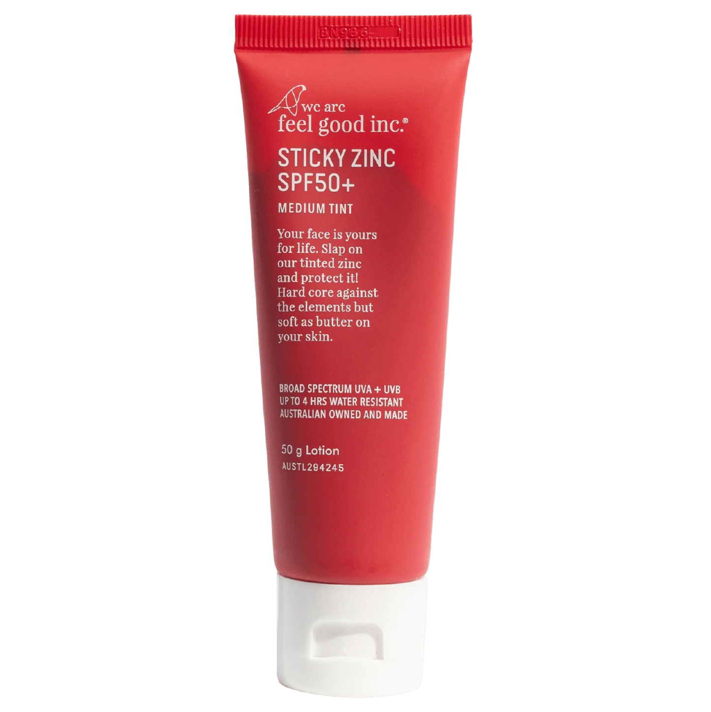 We Are Feel Good Inc Sticky Zinc medium Tint SPF50+ Lotion 50g