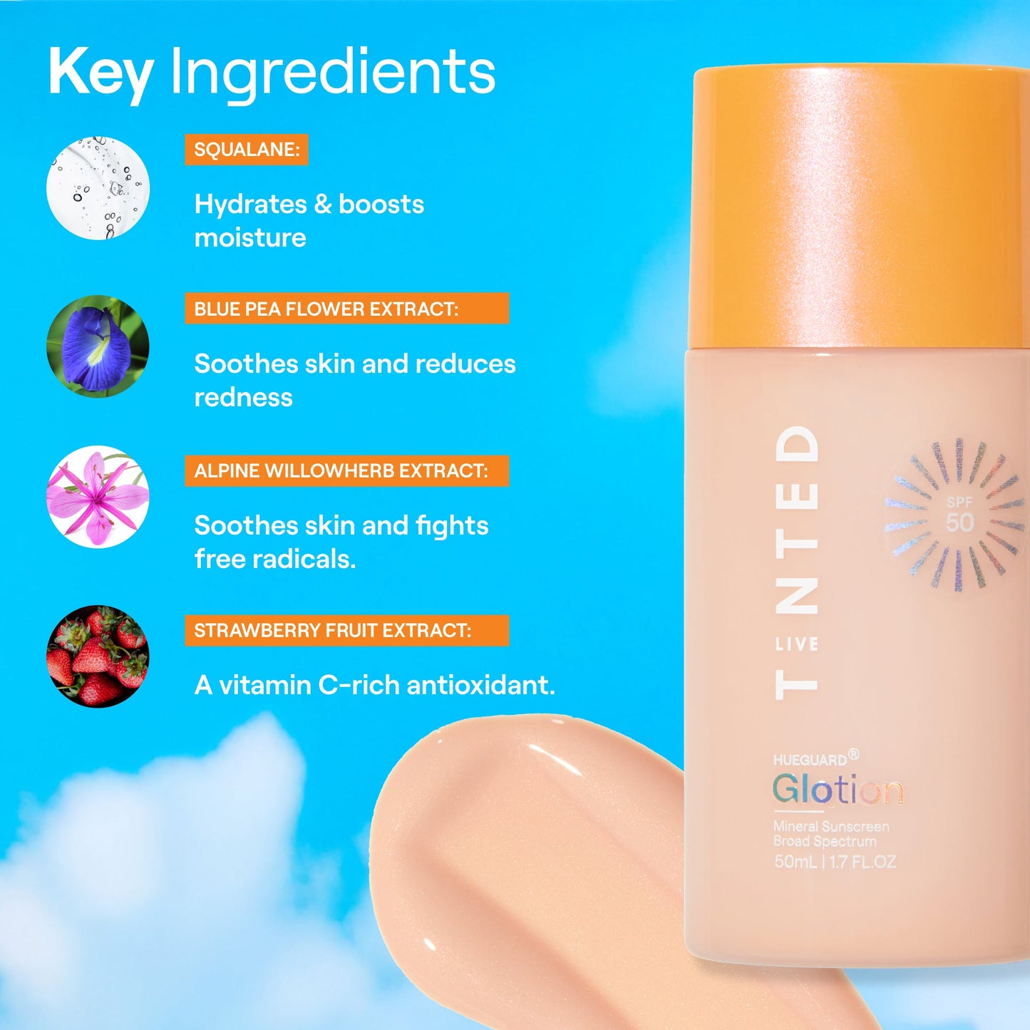 HUEGUARD® Glotion Mineral Sunscreen Broad Spectrum SPF 50